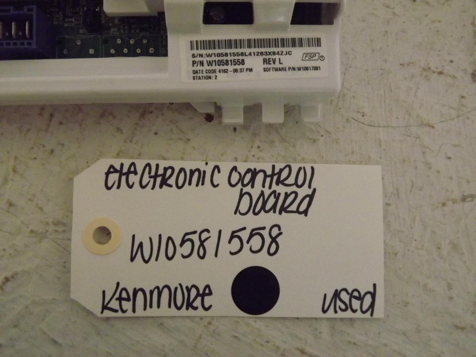 Kenmore Washer W10581558 Electronic Control Board Used Kenmore Washer W10581558 Electronic Control Board Used